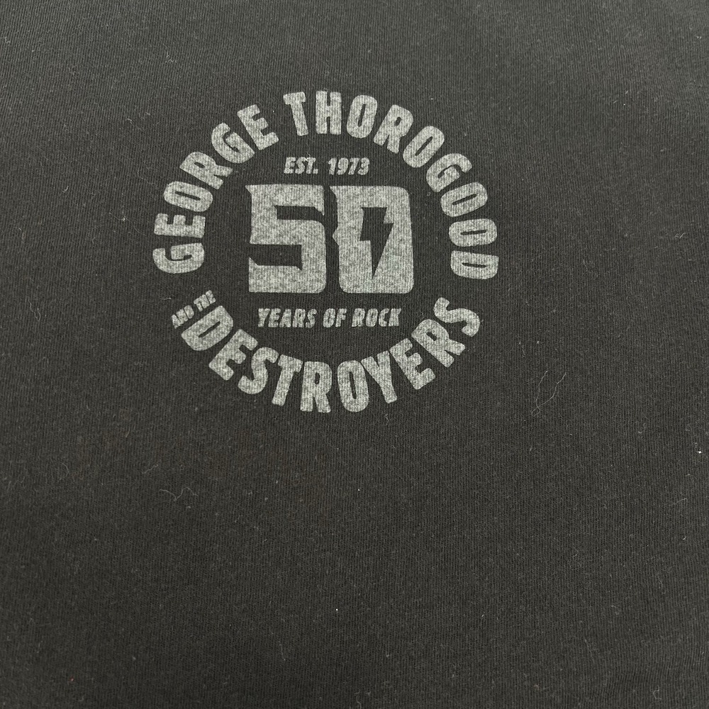 George Thorogood Concert T-Shirt Size XXL 2XL Black 50 Years Of Rock Tour Shirt